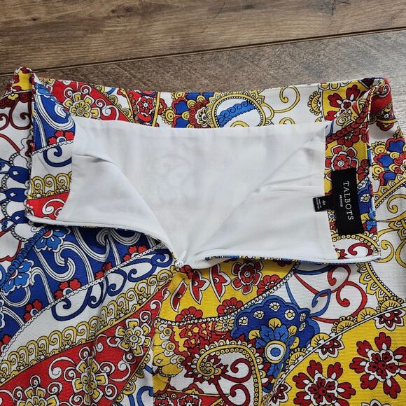 Talbots Petites Paisley Swirl Short Pencil Skirt 4P - Picture 8 of 10